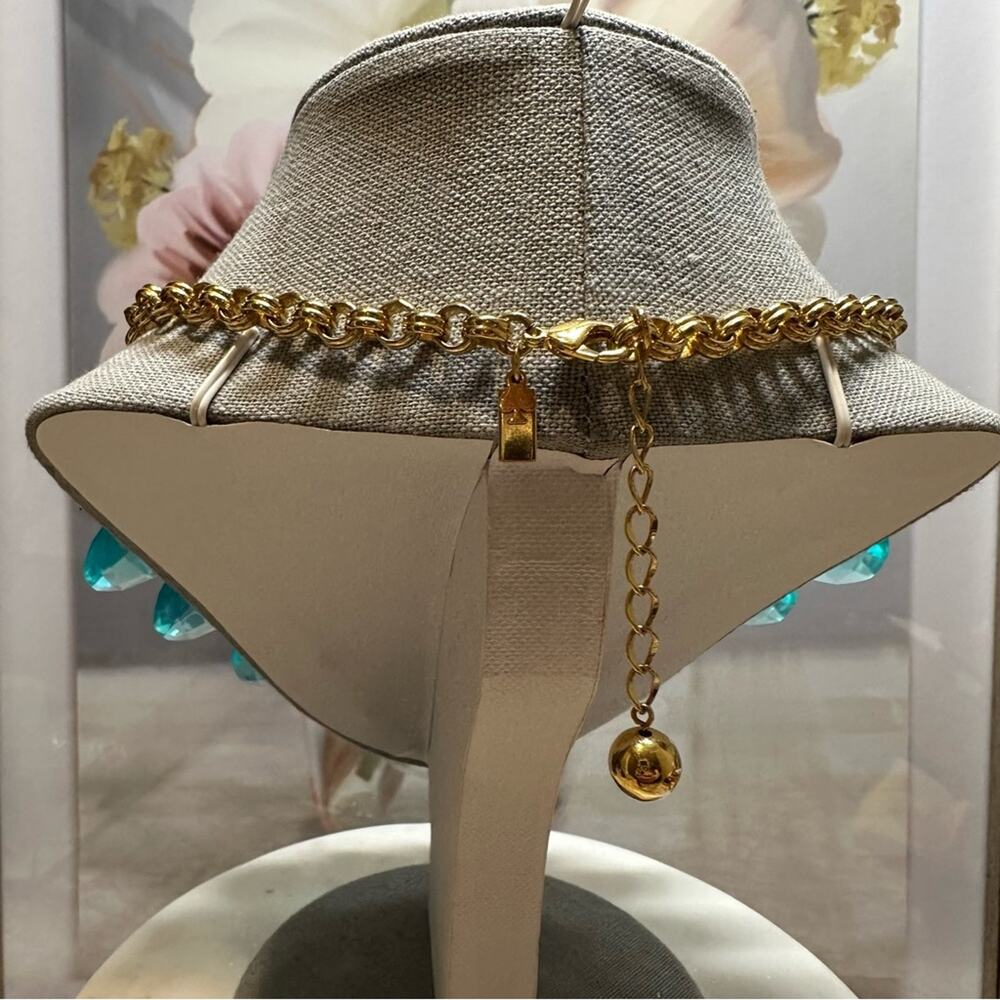 KATE SPADE - CASCADING AQUA TEARDROP STATEMENT NECKLACE - Picture 5 of 9